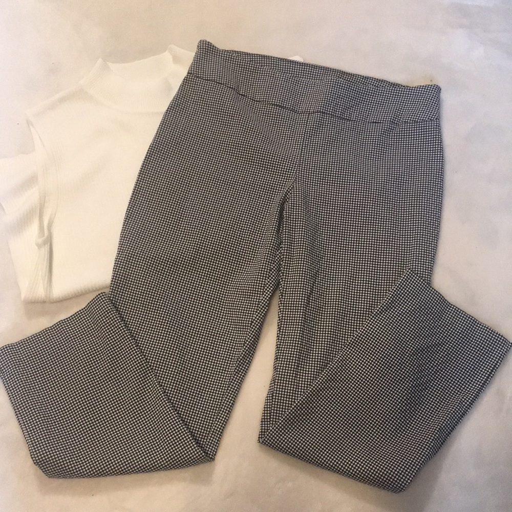 Black gingham pants